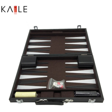 Jeux de Backgammon de 14 pouces avec boîte en cuir